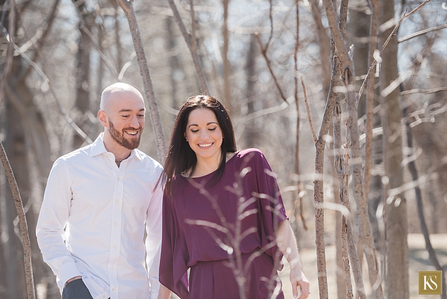 Winter engagement picture in Michigan