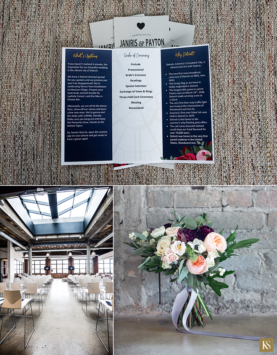 Detroit Themed wedding at the Madison Building