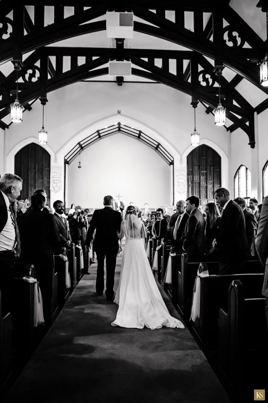 Royal Oak Methodist Church wedding bride and groom.
